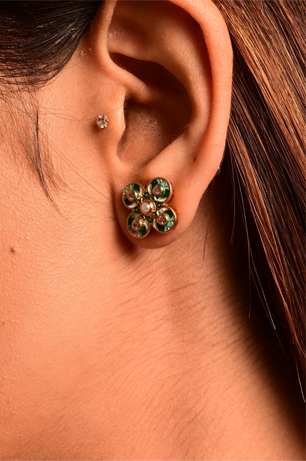 VICTORIAN ENAMEL EARRINGS