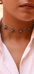 SILVER FLOWER CHOKER