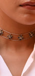 SILVER FLOWER CHOKER