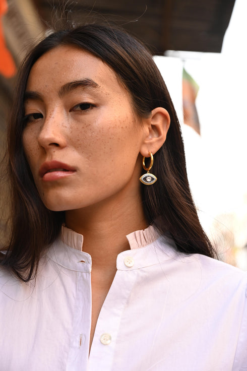 EVIL EYE HOOPS
