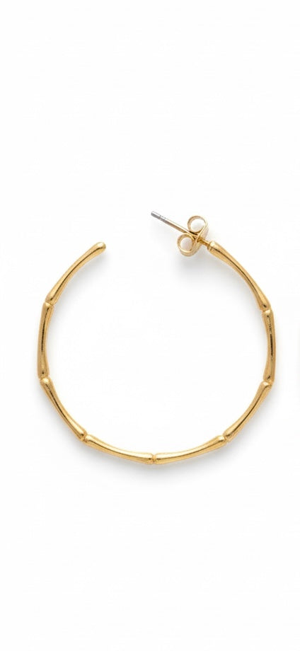 THIN BAMBOO HOOP EARRINGS