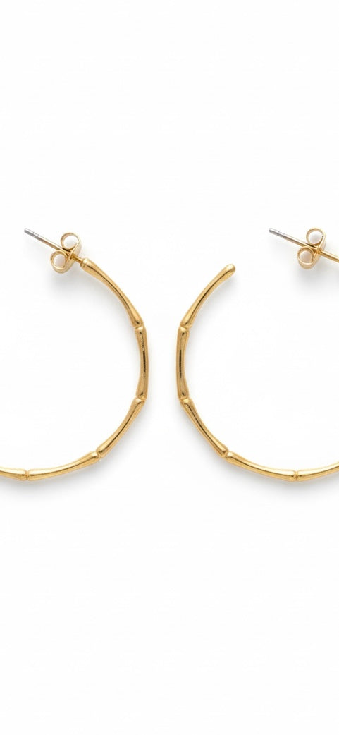 THIN BAMBOO HOOP EARRINGS