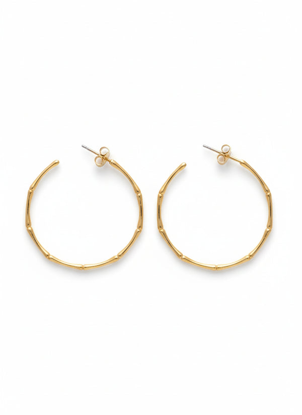 THIN BAMBOO HOOP EARRINGS