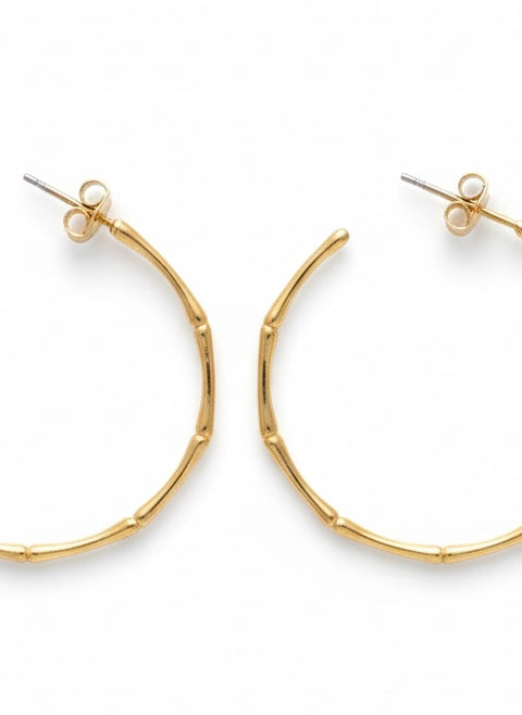 THIN BAMBOO HOOP EARRINGS