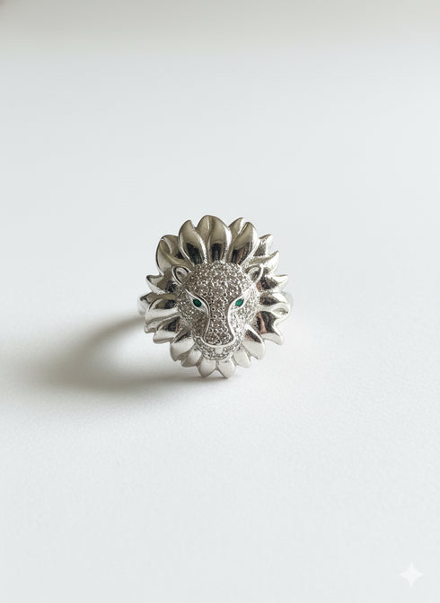 STERLING SILVER LION RING