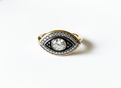 GOLD EVIL EYE RING
