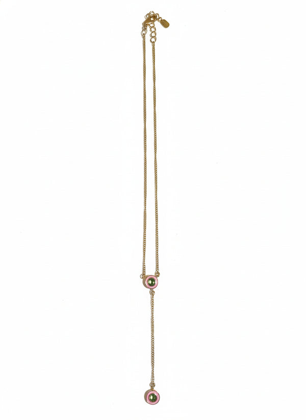 PINK ENAMEL NECKLACE