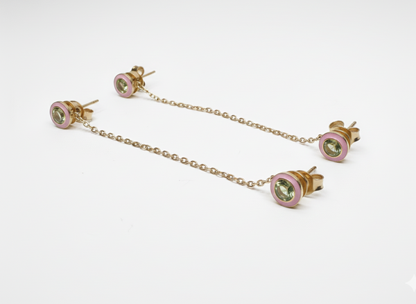 PINK CHAIN EARRINGS