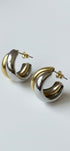 MIXED DOUBLE HOOP EARRINGS