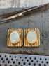 RIBBED MOONSTONE EARRING