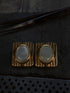 RIBBED MOONSTONE EARRING