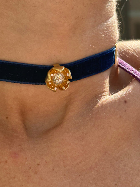 FLOWER VELVET CHOKER