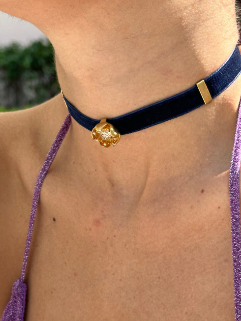 FLOWER VELVET CHOKER