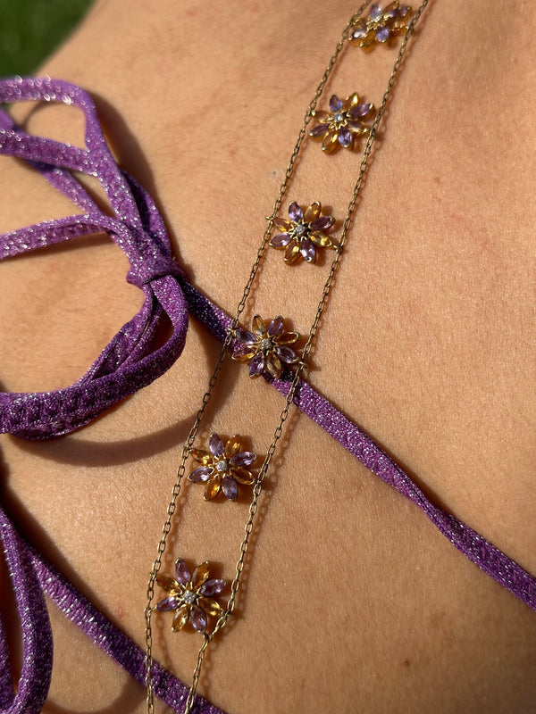 HIGH SHINE FLOWER CHOKER