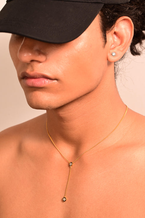 BLACK ENAMEL NECKLACE