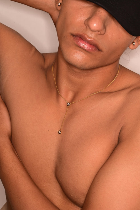 BLACK ENAMEL NECKLACE